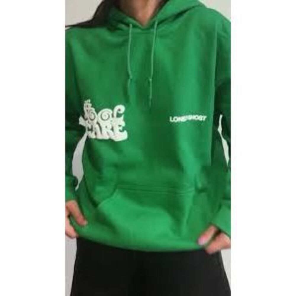 Lonely Ghost it’s Cool to Care Sweatshirt Hoodie Sz XL Green